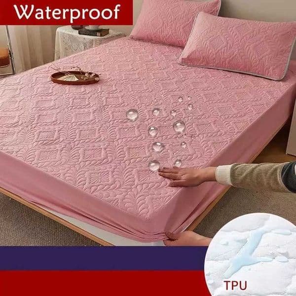 1 embossed bedding king pad protector fits the bed sheet waterproof bed cover large bed sheet breathable soft bed cover M241018