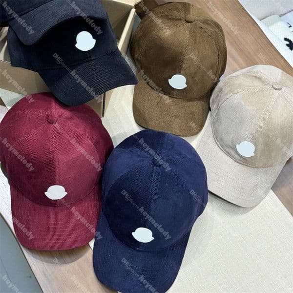 Chic Designer Corduroy Ball Caps Men Women Winter Warm Caps Street Style Casquettes