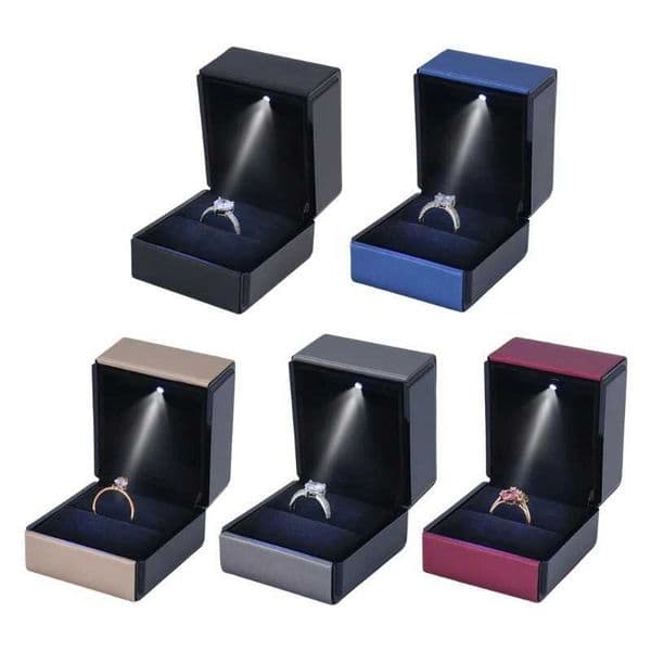 1Pc LED lamp earring gift box engagement ring jewelry display stand box (limited to ring gift boxes not including rings) W241019