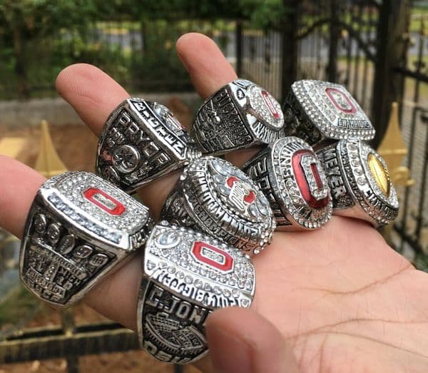 8PCS Ohio State National Champion Championship Ring Set Sport Souvenir Men Fan Brithday Gift Wholesale 2024