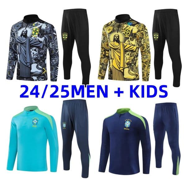 2024 2025 Brazil Tracksuit Sportswear Jesus goddess Christ the Redeemer Special concept NEYMAR JR VINI JR. RICHARLISON Men Training Suit Kids Kit Football Uniform66