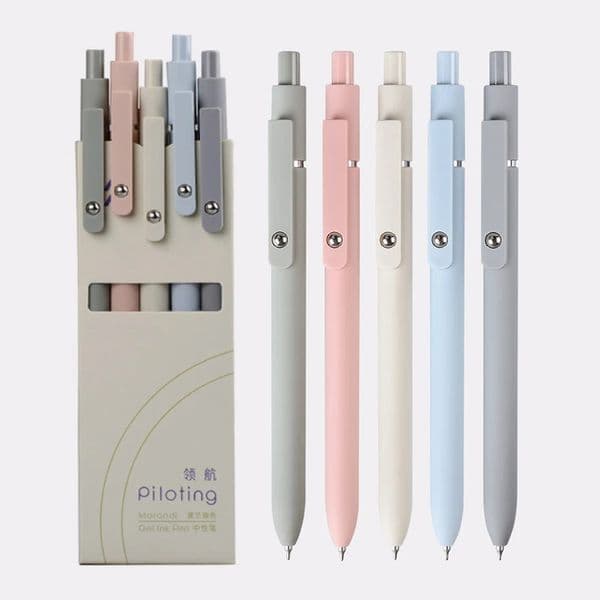 Piloting Morandi Colour Gel Pens Soft Touch Quick Dry Smooth 05mm Ink Pen For School Student Writing Stationery Supplies 241111