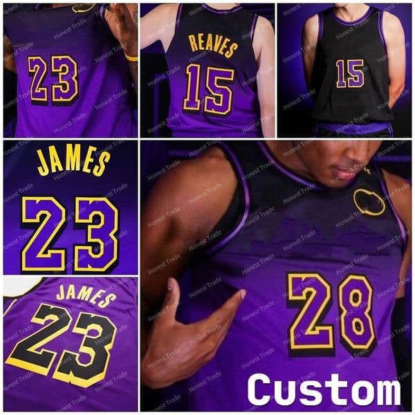 Dalton Knecht 23 James 9 Bronny James Jr. Custom Basketball Jersey Vincent Christie Davis Hachimura Reaves James Christian Wood Hayes Men Kids Size