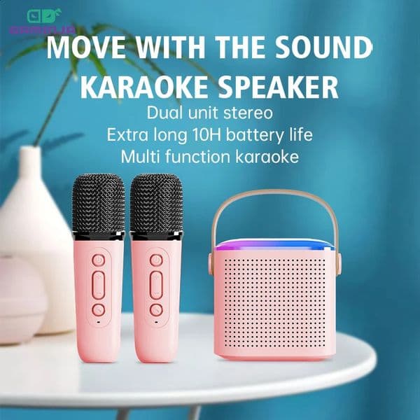 Gaminja Mini Karaoke Machine LED Portable Bluetooth Ser Suitable for Girl and Boys Birthday Party Microphone 241106