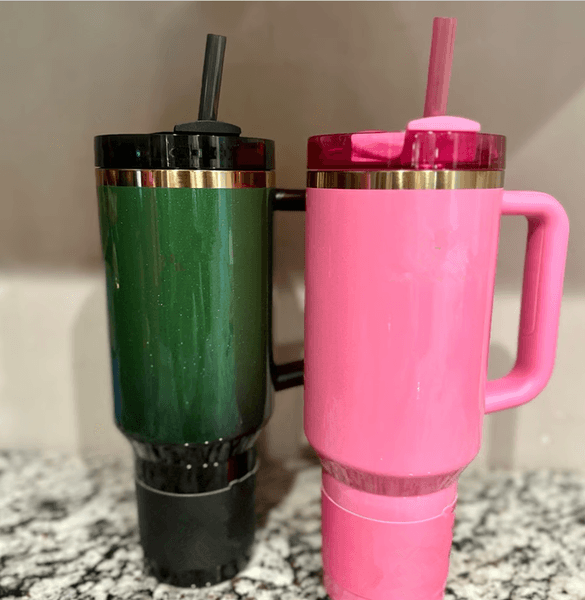 2026 US STOCK 40 Oz Wicked Hot Cups 40Oz Cobrand Winter Stainless Steel Tumblers With Handle Lid And Straw Travel Car Mugs Pink Flamingo Water Bottles Free Ship