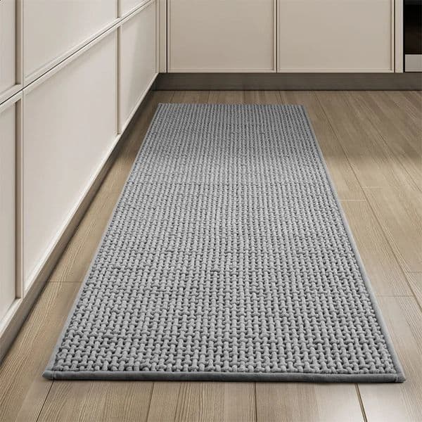 Stripe Weaving Kitchen Floor Mat Super Absorbent Chenille Doormats Bathroom AntiSlip Mats Wipeable Long Strip Carpet 241019