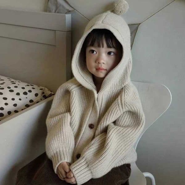 Spring Baby Girl Boy Sweater Autumn Fashion Knitted Hoodie Open Collar Open Collar Woolen Sweater CL241021