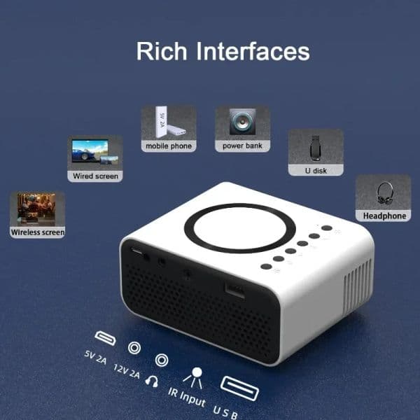 YT300 Mini MINI Projector Portable Full HD Projection Home Outdoor Movie Projectors for Phone Drive Playback
