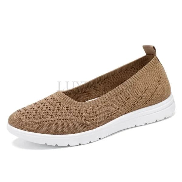 Women's Slip On Solid Color Shoes Summer Fashion Mesh Breathable Casual Shoes Walking Non Slip Platform Sandals Flats