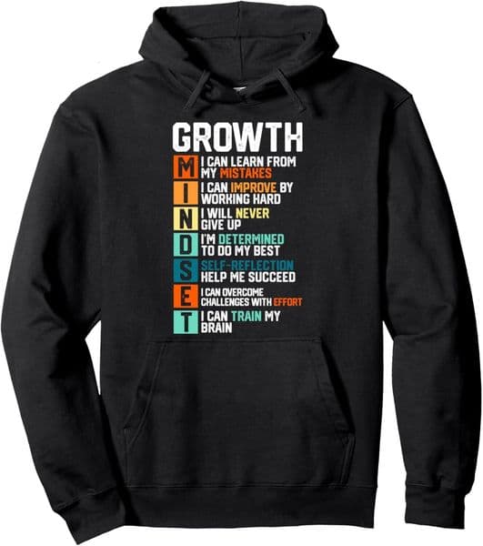 Hoodie for Mens Womens Definition of Growth Mindset - Motivational Quotes Pullover Hoodie Graphic Hoodies sweatshirt Pullover Long Sleeve