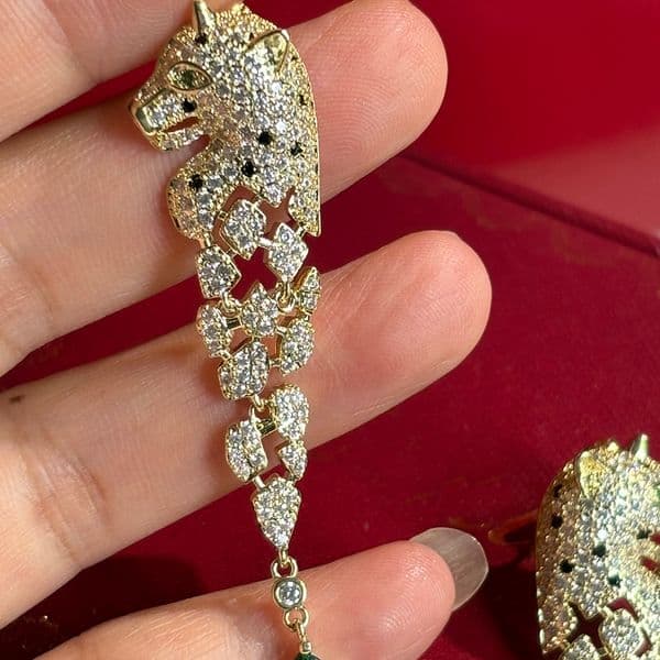 Earrings designer earrings moissanite earrings leopard designer for women Saturn high quality Three orbicular versatile style dinner wear Jewelry very good