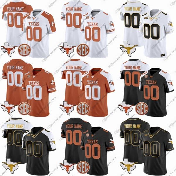 Texas Longhorns 2024 Football Jerseys Manning Ewers Wisner Blue Gibson Bond Helm Wingo Golden