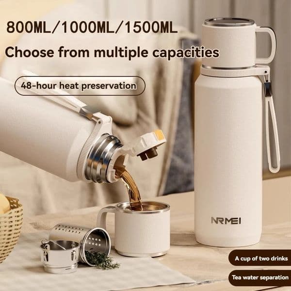 1.5L insulated water bottle water bottle stainless steel vacuum bottle and cold water bottles childrens school 241021
