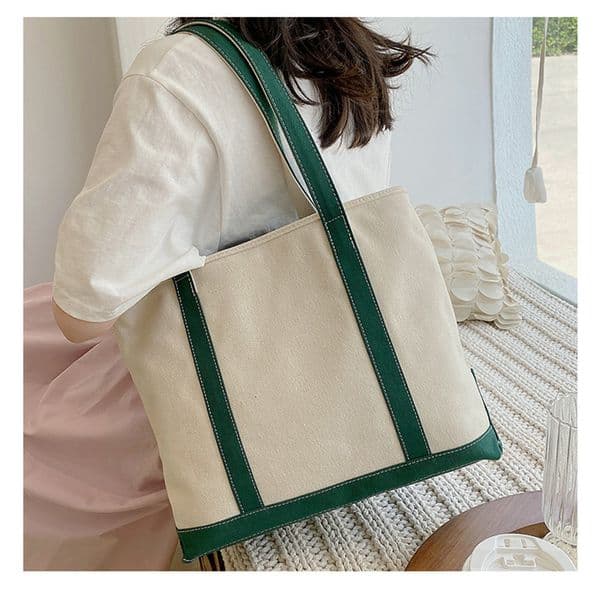 Designers new spliced contrasting canvas bag simple handheld tote bag womens versatile large capacity canvas bag fashion crossbody bag CRP2410233 PTP2