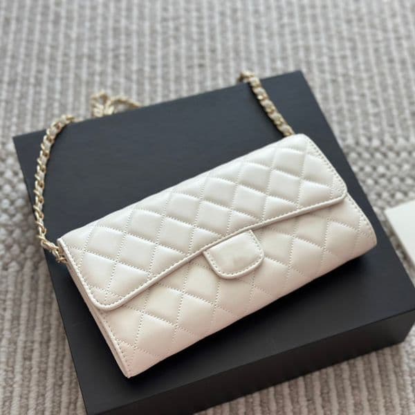 Woc Designer Womens Shoulder Bag Leather Diamond Gold Hardware Metal Luxury Handbag Matelasse Crossbody Multi-Function Card Holder Makeup Bag Purse 20cm