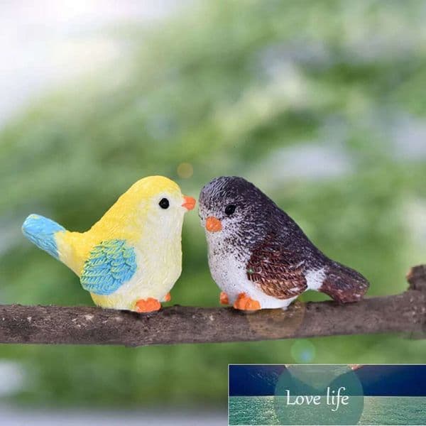 Figurines Little 4Pc/Set Cute Birds Animal Model Figurine Home Ornament Glass Decor Miniature Craft Garden Fairy Decoration DIY Accessorie ation