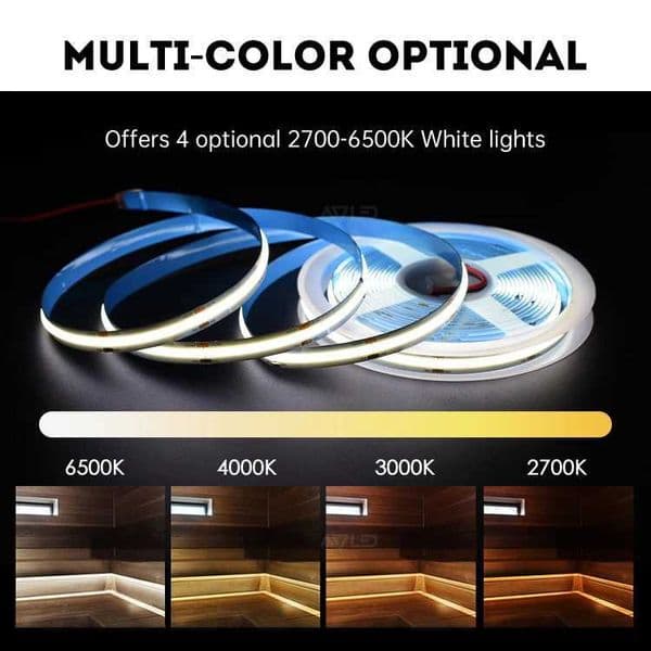 FCOB LED Light Strip 10mm 504 LEDs Flexible 2700K to 6500K Linear Dimmable 12V 24V ceiling sunset bedrrom gaming TV decorationLX241023