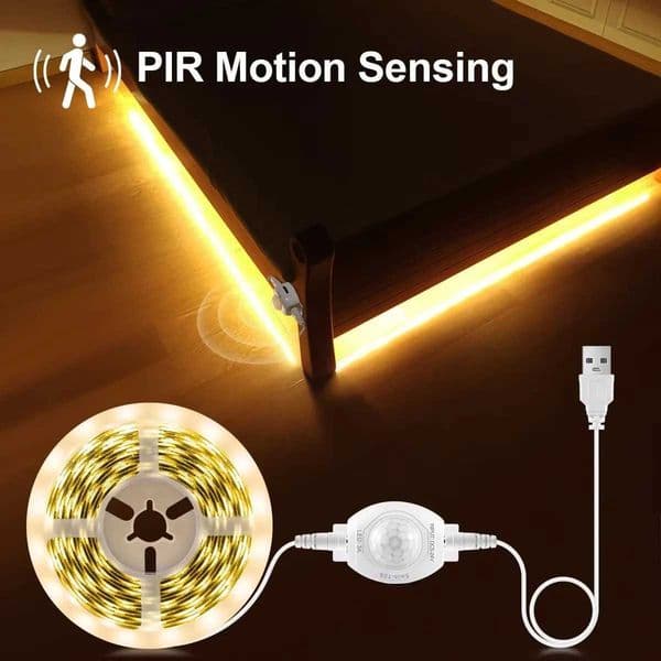 Smart PIR Motion Sensor LED Strip Lights DC5V USB Flexible LED Diode Tape Night Lamp Waterproof for Kitchen Stair Wardrobe DecorLX241023