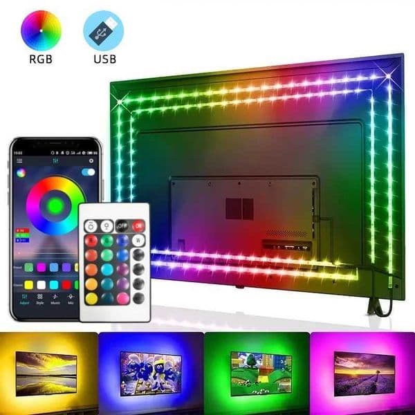 1-10M LED Strip Light RGB Remote Control Bluetooth APP Control USB 5V 2835/5050 Flexible Tape TV Backlight Home Party DecorationLX241023