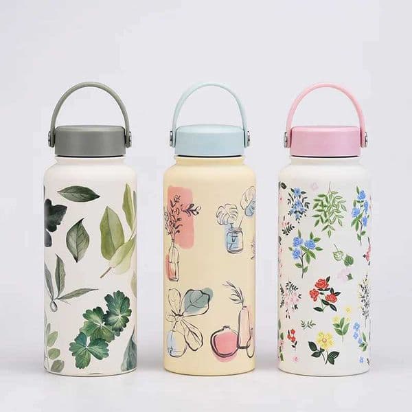New Arrival 1L hot vacuum insulated stainless steel water cup large capacity outdoor sports sealed water bottle M241022