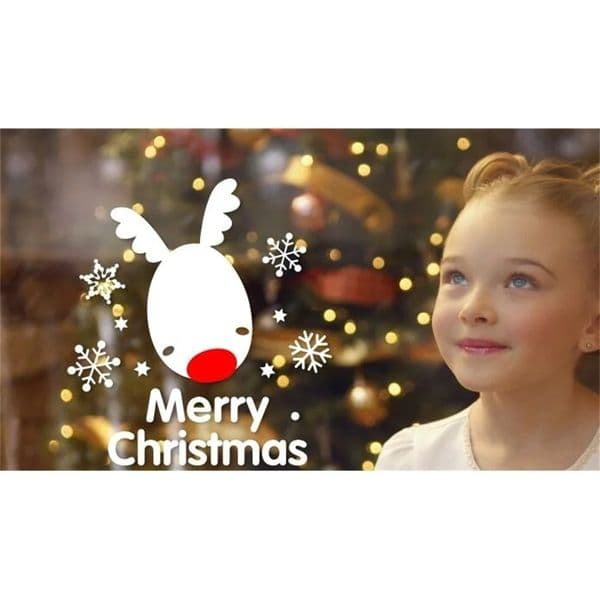 Christmas Elk Snow Festival Atmosphere Decoration Shop Office Door Decoration Stickers Window Stickers Wall Stickers 241023