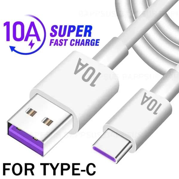 120W 10A Type C Type-C Super Fast Charge Data Cable Quick Charging Cable for Samsung Xiaomi Huawei USB C Mobile Phone Data Cord