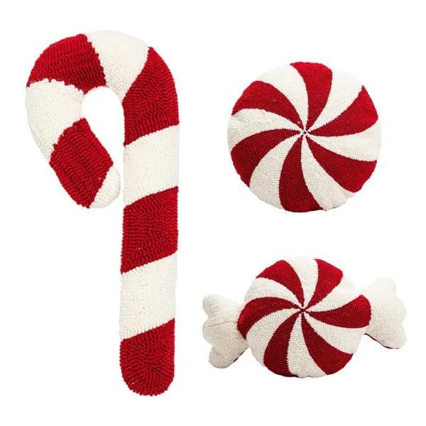 Christmas candy stick pillow gingerbread house decoration plush throw pillow winter home decoration living room sofa cushion 241024