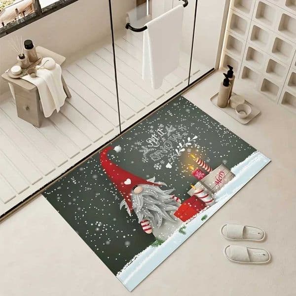 Christmas Winter Snow Dwarf Pattern Welcome Door Mat Home Decoration Carpet Living Room Door Mat Christmas Decoration X2410241