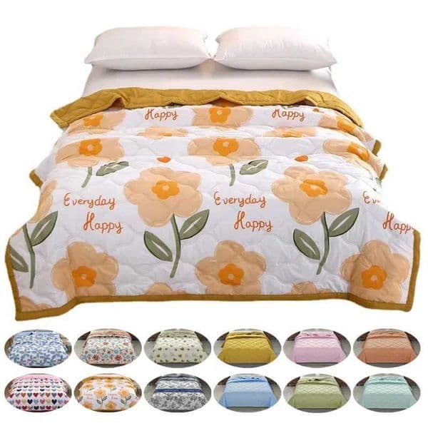 Cute printed skin friendly cooling blanket new double-sided adjustable blanket with cooling effect breathable cooling blanket for spring and summer W241024