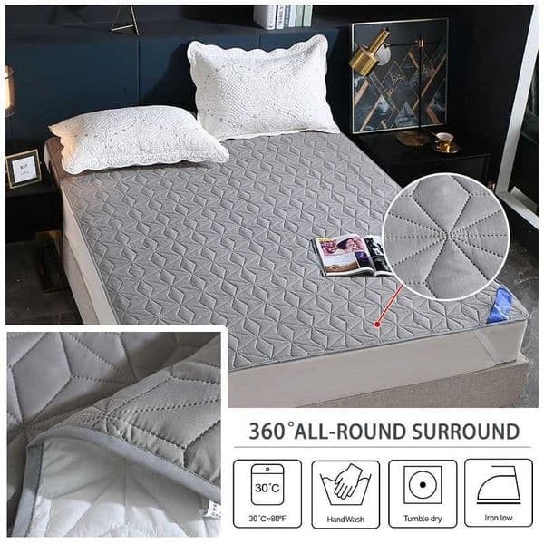 Waterproof thick mattress with washable top skin friendly bed cover anti slip and dirt proof pad suitable for family hotel bedding and bedding W241024