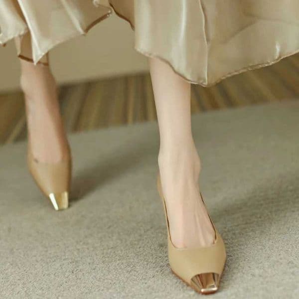 High Quality Womens shoes Pumps Womens shoes Summer high heels Square toe shoes Evening formal high heels Fi White Beau Todays trend T241024