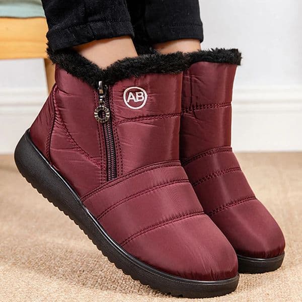 Womens boots snow lightweight shoes womens zipper shoes plush warm medium high boots plus size Botas unprinted womens boots 250225BJ