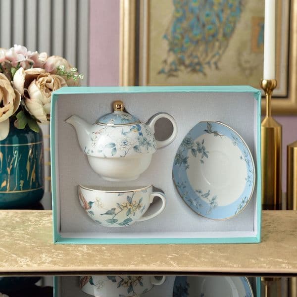 Designer Coffee Sets Fresh Flower Mother Child Tea Set Four-Color Optional Bone China Gift Box Packaging Home Office 45876