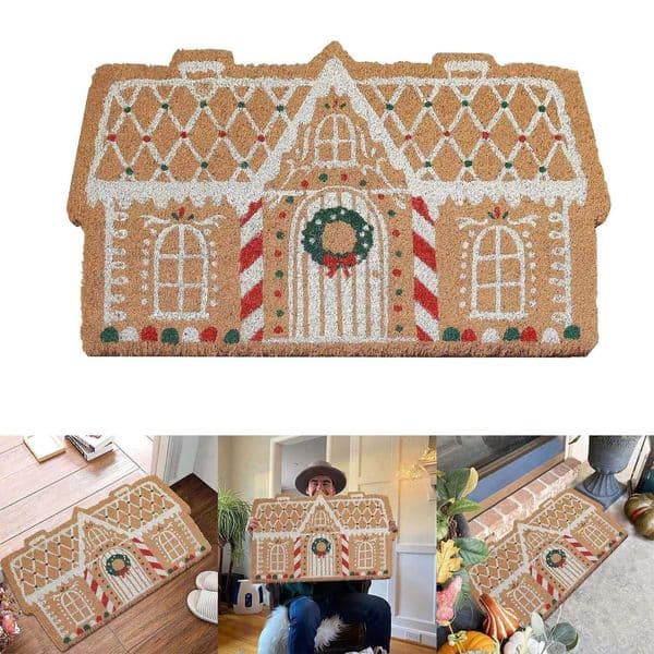 Christmas House Welcome Door Cutable Entrance Mat Carpet Dustproof Door Panel Tidy Mat Hallway Outdoor Home Decor X241024