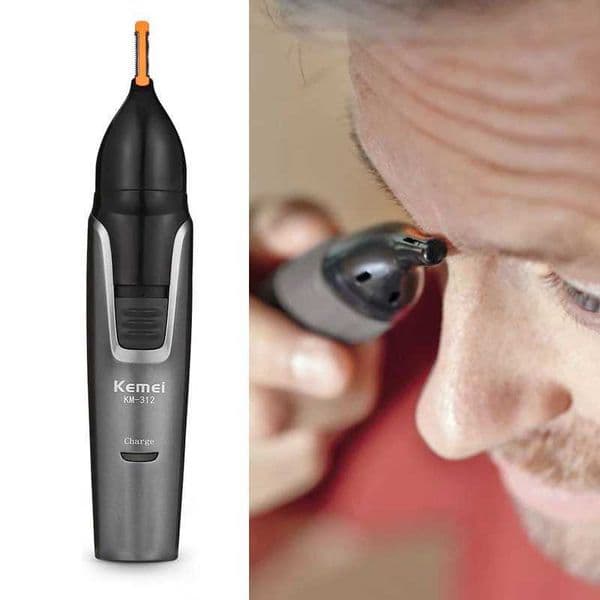 Kemei ProtecTube Facial Nose Hair Trimmer with Maximum Comfort Mens Precision Groomer for Nose Ears Eyebrows Neck and SideburnsXJ241024