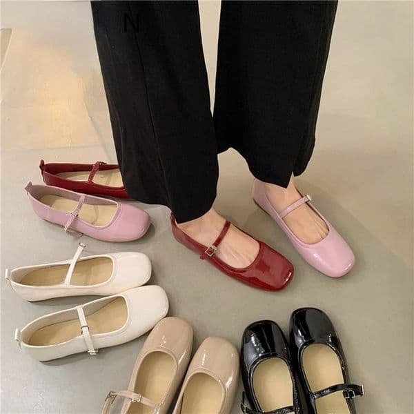 2024 Spring/Summer Mary Jane Shoes Womens Soft Bottom Casual Outdoor Dress Ballet Shoes Round Toes Shallow Flat Zapatos De Mujer 241024