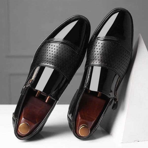 Men Dress Shoes Four Season Mens Business Leather Shoes Shoe Covers Sandals Hollowed Out Single Shoes Breathable Wedding Shoes 241009