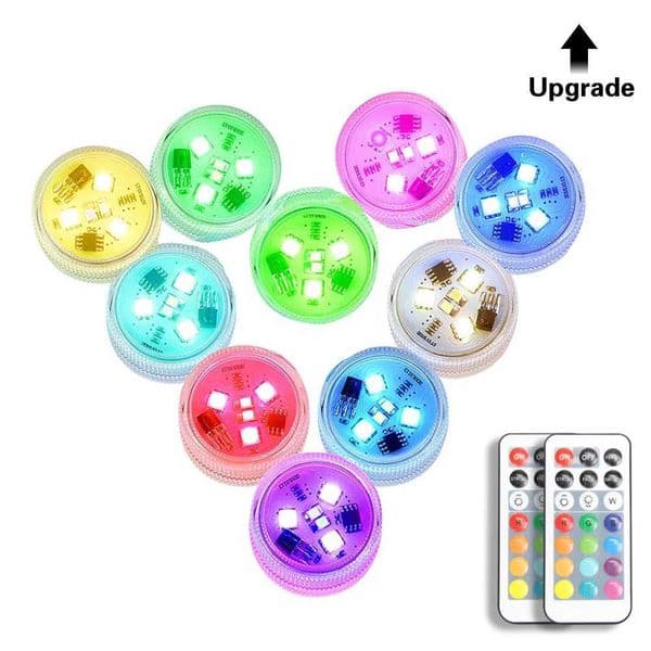 IP68 LED RGB Submersible Light Waterproof Remote Swimming Pool Night Lamp Decor Party Wedding Holiday Celebration with BatteryLX241026
