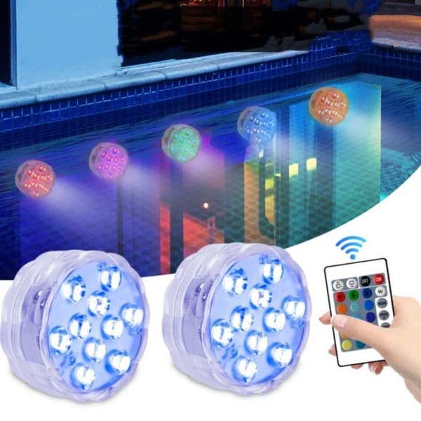 10LEDs RGB LED Underwater Light With Remote Control Battery Powered Garden Swimming Pool Submersible Lights For Party VaseLX241026