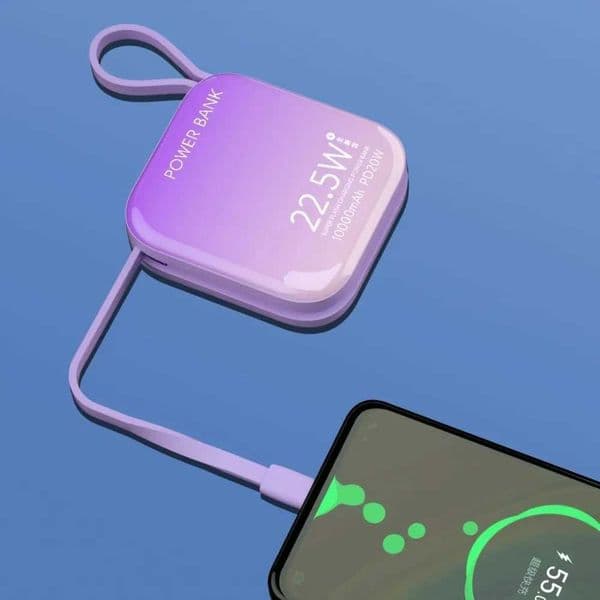 Hot Sale Power pack with built-in cable suitable for Type-C Lightning plug mini portable fast charging mobile phone Powerbank Universal 10000mah T241026