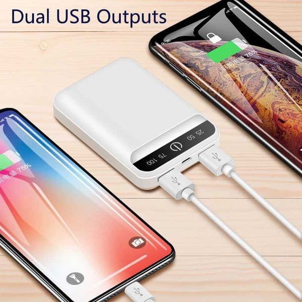 New Arrival Mini Power Bank 10000mAh dual USB output external battery suitable for iPhone 15 Pro 14 13 12 S24 S22 P50 Powerbank Z241026