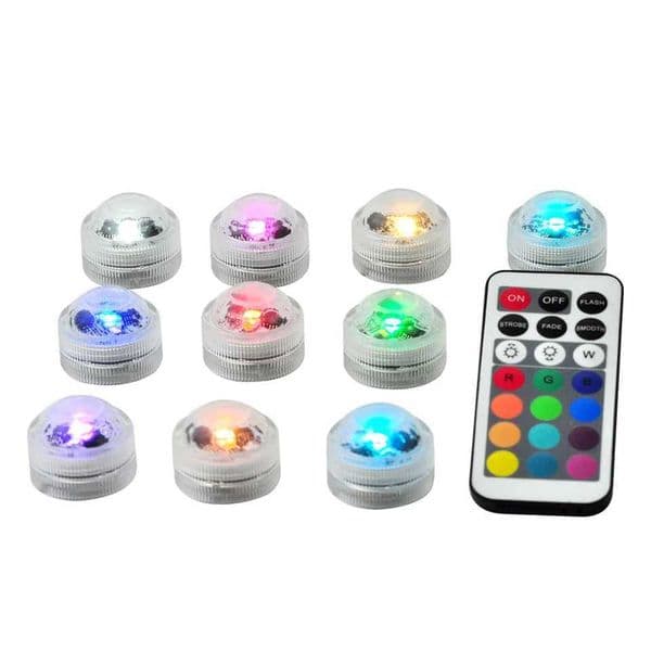 Smart Remote Control Diving Light Diamond Shell IP67 Waterproof Full Color LED Light CR2032 Powered Home Underwater LightLX241026