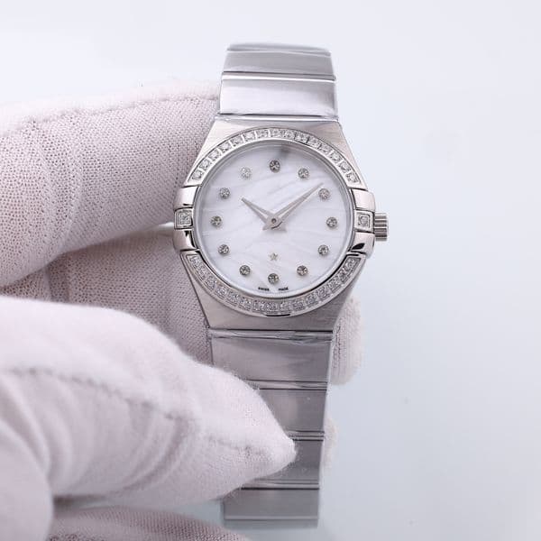 Classic Pearl Face High Quality Designer Women's 28MM Constellation Quartz Stainless Steel Dia Watch No Box