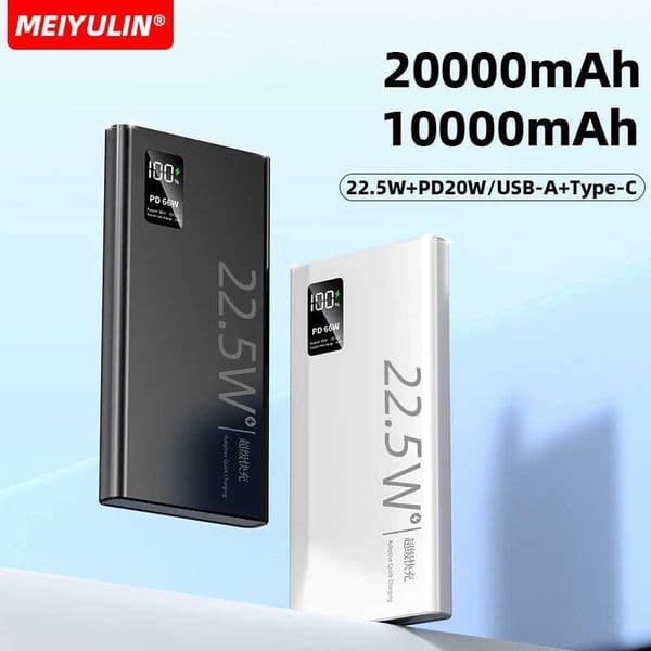 20000mAh large capacity power pack 22.5W USB C PD fast charger suitable for iPhone 16 10000mAh portable external battery M241026