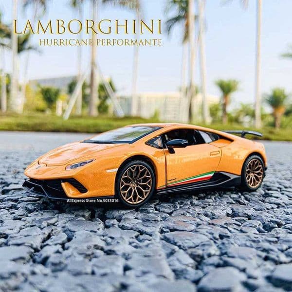 Bburago 1 32 Lamborghini Hurricane Performance Sound and Light Alloy Simulation Pull Car Model Carton Alloy Car Model M241025