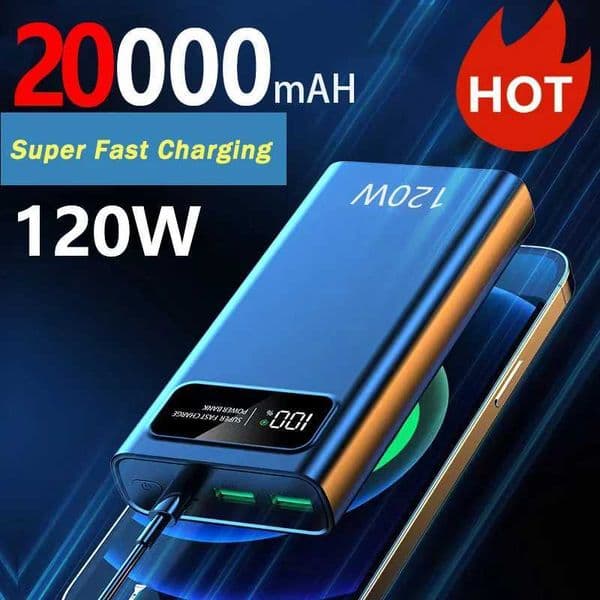 50000mAh ultra large capacity 120W fast charging portable power bank mobile digital display screen M241026