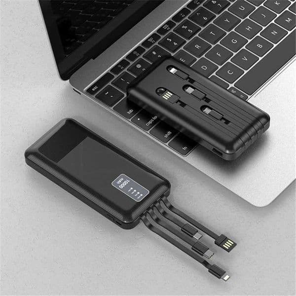 New Arrival PowerBank 10000mAh USB Port Portable Charger for iPhone 15 14 PowerBank Built in 4 Cable Spare Battery Z241026