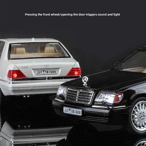 High Quality 1 24 W140 S320 SEL alloy retro car model die-casting metal classic car model sound and light series childrens toy gift T241025