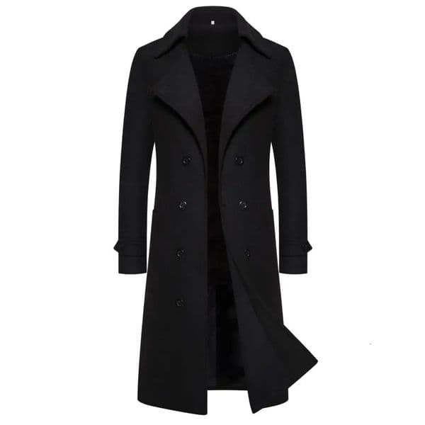 2023 AutumnWinter Long Casual Fashion Versatile Double breasted Windbreaker Mens Wool Coat Slim Fit Coat Mens 241024