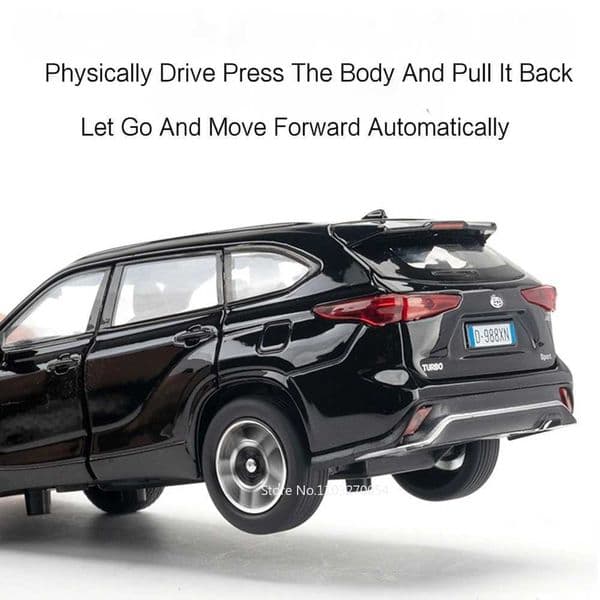 High Quality 1/32 CROWN KLUGER Toy Model Car Alloy Die Casting SUV Metal Body Rubber Tire 6-Door Open Sound and Light Pull Back Childrens Toy Gift T241025